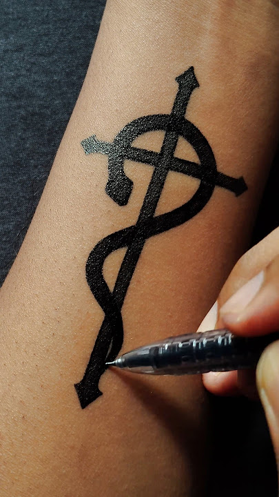 Easy Wrist Tattoo Design: Fullmetal Alchemist | Black Gel Pen ....#tattoo #art #gelpenart