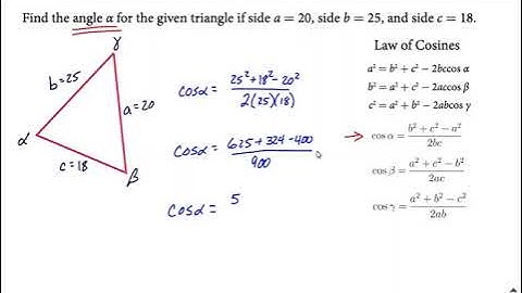 Law of Cosines | Non-Right Triangle Side-Side-Side (SSS) case find indicated angle