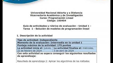 Unidad 1 - Tarea 1 - Solución de modelos de programación lineal