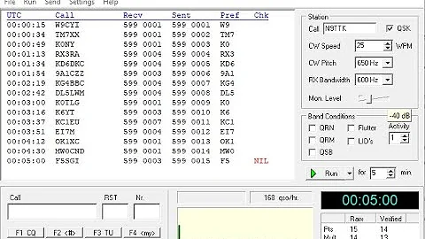 N9TTK Morse Runner practice