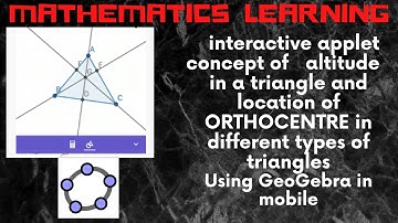 GeoGebra Demonstration |Triangle Altitudes| Orthocentre| Location of orthocentre in triangles