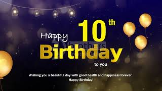 10th Birthday Wishes Video | 4K Golden Bokeh Animation | Premium Birthday Template Preview screenshot 4