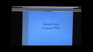 FY 27 Budget Workshop #1