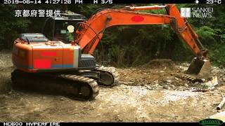 京都・亀岡の山林に不法投棄　監視カメラが投棄の瞬間をとらえる（動画は無音）