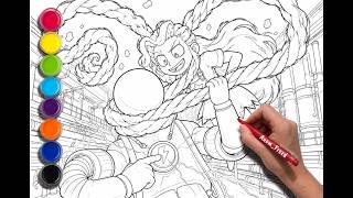 BRAINROT ATTACK COLORING PAGE | BRAINROT CHARACTERS COLORING BOOK