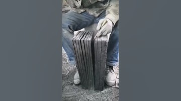 stone slab cutting technique with simple tools #shorts