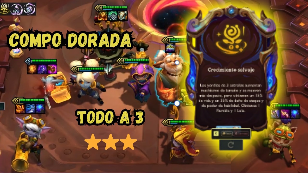 📌COMPO DORADA todo  3 ESTRELLAS 😱🔥 Aumento Yordle está ROTÍSIMO | TFT Set 16