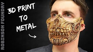 Solid bronze skull mask  Casting a metal facemask  3d Printing to metal casting  Lost PLA