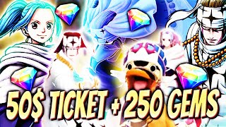 WTF IS THIS LUCK?! 50$ TICKET + 250 DIAMONDS FOR VIVI & PELL - One Piece Bounty Rush