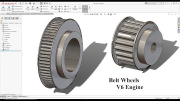 Belt Wheels V6 Engine SolidWorks Tutorial 2021! Learn from homee :D