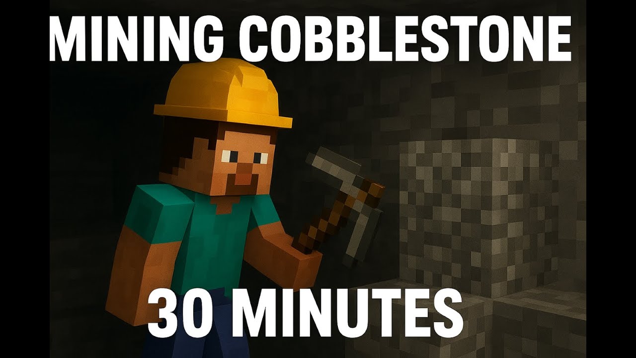 30 Minutes of Pure Cobblestone Mining (No Talking)