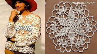 Crochet pattern  Crochet motif for blouse tunic Part 2