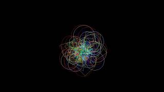 Python + Math = Art - Spiral of Circles Triangles and Squares Long Version Iteration 1