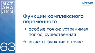 картинка: Особые точки и вычеты | 63 | Константин Правдин | ИТМО
