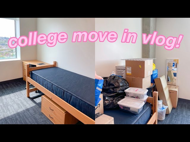 COLLEGE DORM MOVE IN VLOG 2021 class=