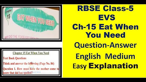 RBSE Class-5 EVS Ch-15 Eat When You Need  Question-Answers English Medium