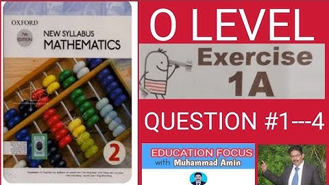 OXFORD 7TH EDITION NEW SYLLABUS MATHEMATICS 2 EXERCISE 1A Question #1,2,3,4|| D2 math Ex1A Q1,2,3,4