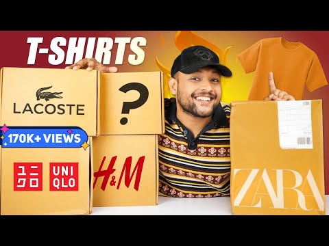 Best Branded T-Shirts For Men 🔥 Zara, H&M, Uniqlo, Lacoste T-Shirt Haul 2023 | ONE