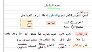 أسهل شرح درس اسم الفاعل نحو الصف الثالث الاعدادى الترم الثانى