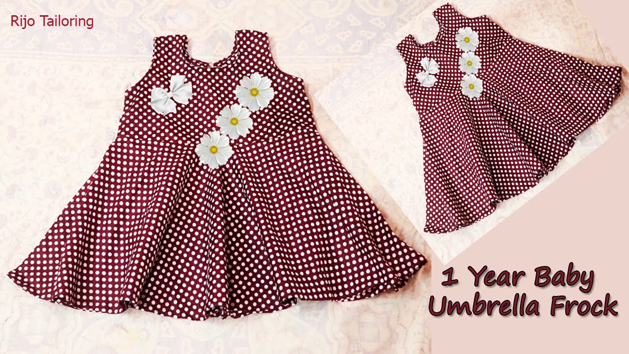 Umbrella Cut Baby Frock Cutting and Stitching of Umbrella Frock  Easy  Tutorial