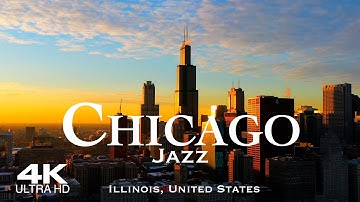Thumbnail of [4K] CHICAGO JAZZ 🇺🇸 3 Hour Drone Aerial with Piano & Saxophone Jazz 🎵 Illinois USA #jazz
