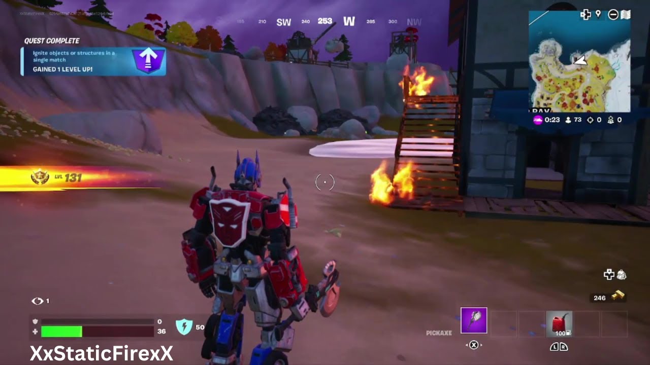 Fortnite - Ignite objects or structures in a single match