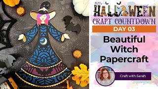 Beautiful Papercraft Witch SVG Tutorial 🦇 HCC 2023 Day 03
