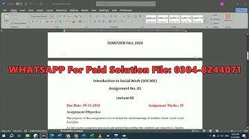 SOC301 Assignment 1 100% Correct Solution Fall 2024