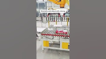 Industrial robots palletize building materials. #machine #machine #automobile #manufacturing