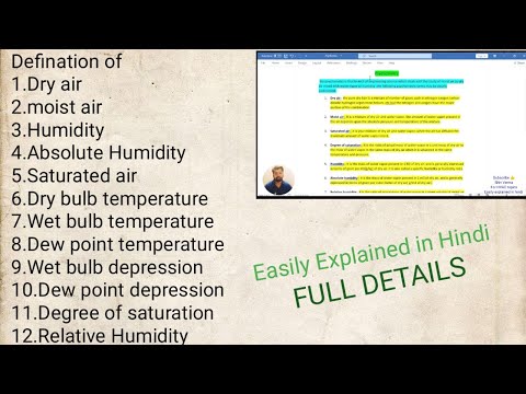 Psychrometry | Psychrometry Terms | Humidity | Dry bulb temperature | Wet bulb temperature | Class 1
