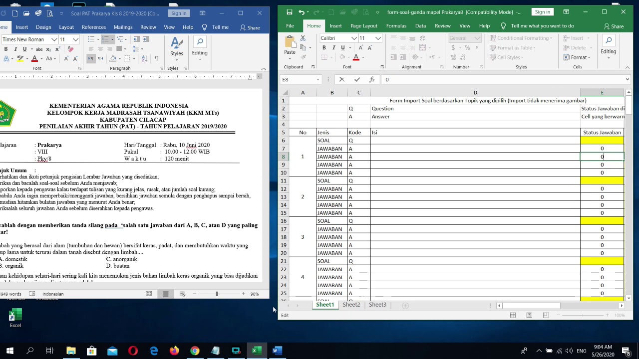 Cara Memindah So al Dari Word Ke Excel YouTube
