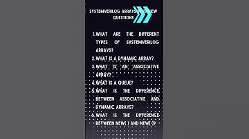 SystemVerilog Interview Questions🎯