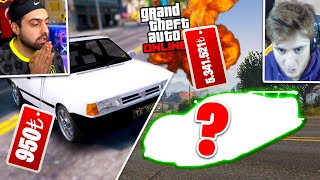 EN UCUZ (950₺) VS EN PAHALI (5.341.521₺) ARABA ! GTA5 Online ! ÜMİDİ