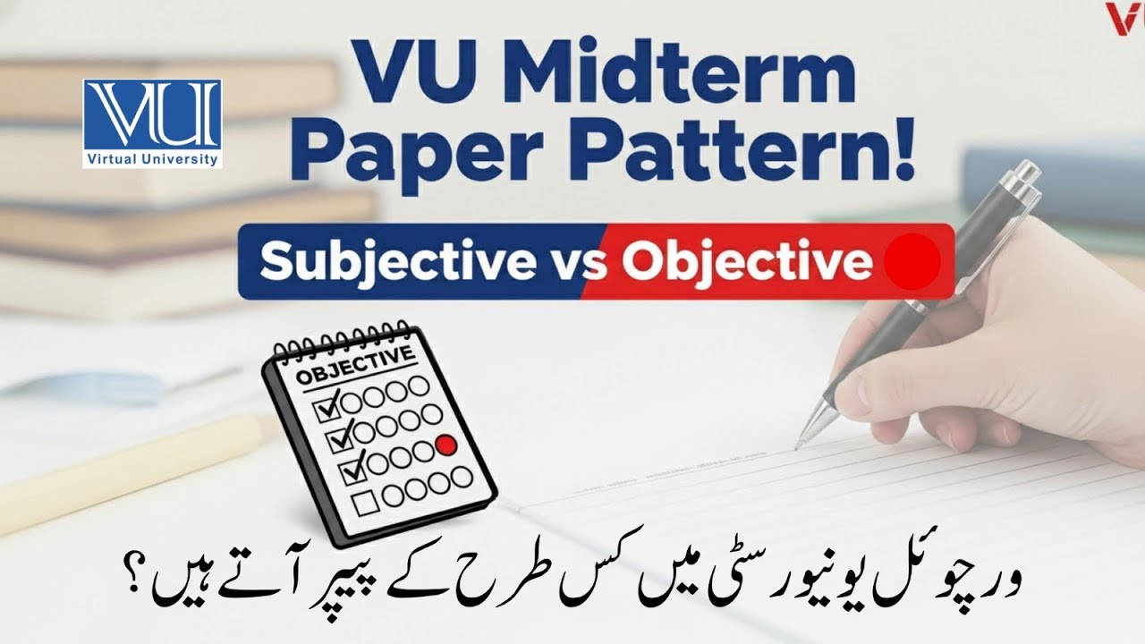 Virtual University Paper Patterns 𝐕𝐔 𝐌𝐢𝐝𝐭𝐞𝐫𝐦 𝐏𝐚𝐩𝐞𝐫 𝐏𝐚𝐭𝐭𝐞𝐫𝐧 𝐄𝐱𝐩𝐥𝐚𝐢𝐧𝐞𝐝 | 𝐒𝐮𝐛𝐣𝐞𝐜𝐭𝐢𝐯𝐞 𝐨𝐫 𝐎𝐛𝐣𝐞𝐜𝐭𝐢𝐯𝐞 | 𝐅𝐚𝐥𝐥 ...