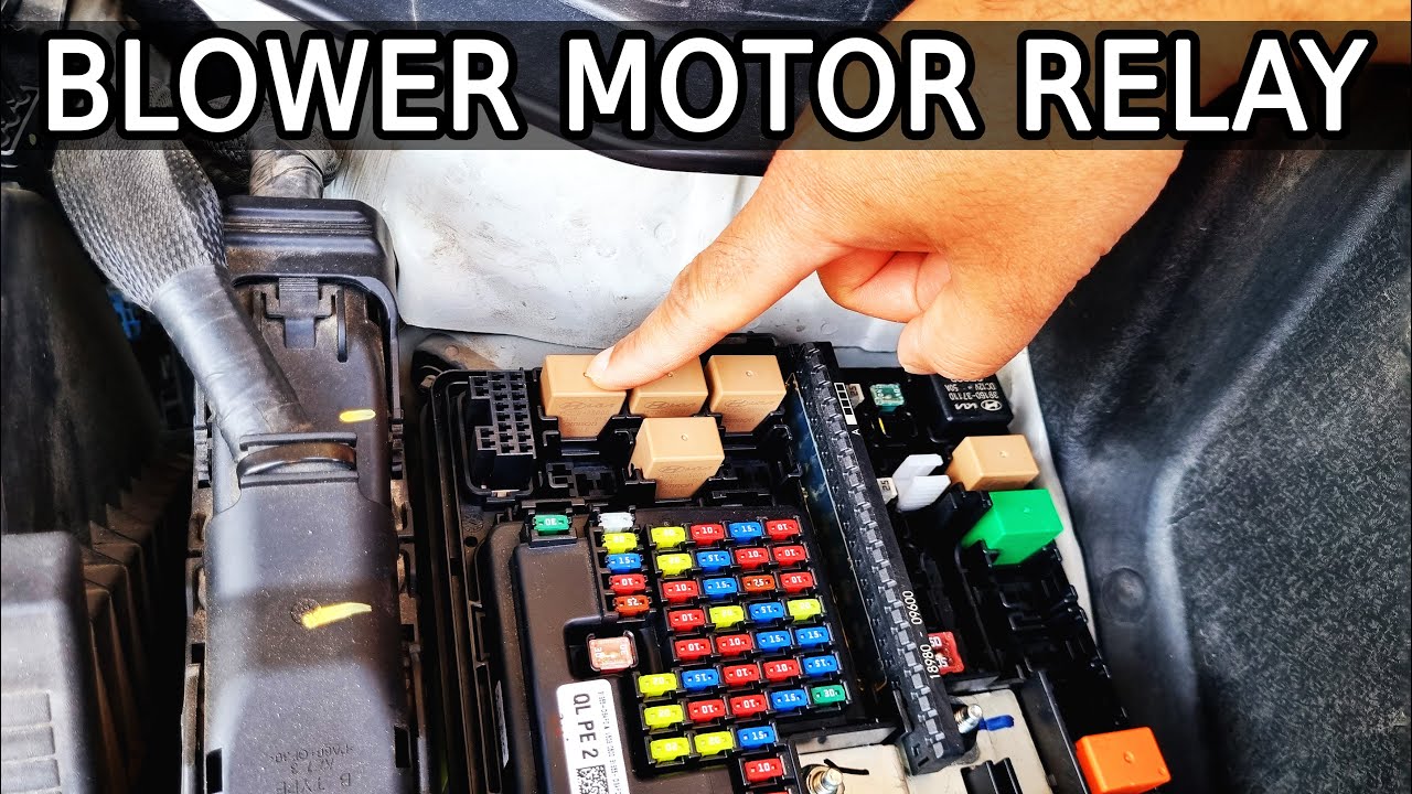 AC blower motor fuse and relay location in Kia Sportage