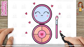 How To Draw A Cute Easy Makeup Kit For Kids Step By Step