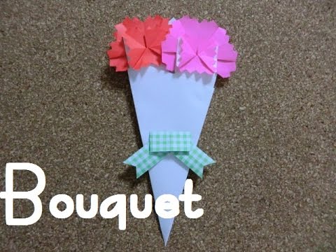 折り紙 花束の折り方 How To Fold A Bouquet Youtube