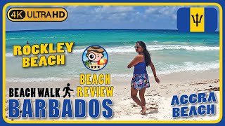 Rockley Beach Accra Boardwalk Barbados Chilled Beach 4K Walking Tourbeach Walk & Review