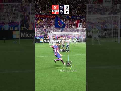 Lewandowski Hat-trick Freekick vs Valencia in FC24 