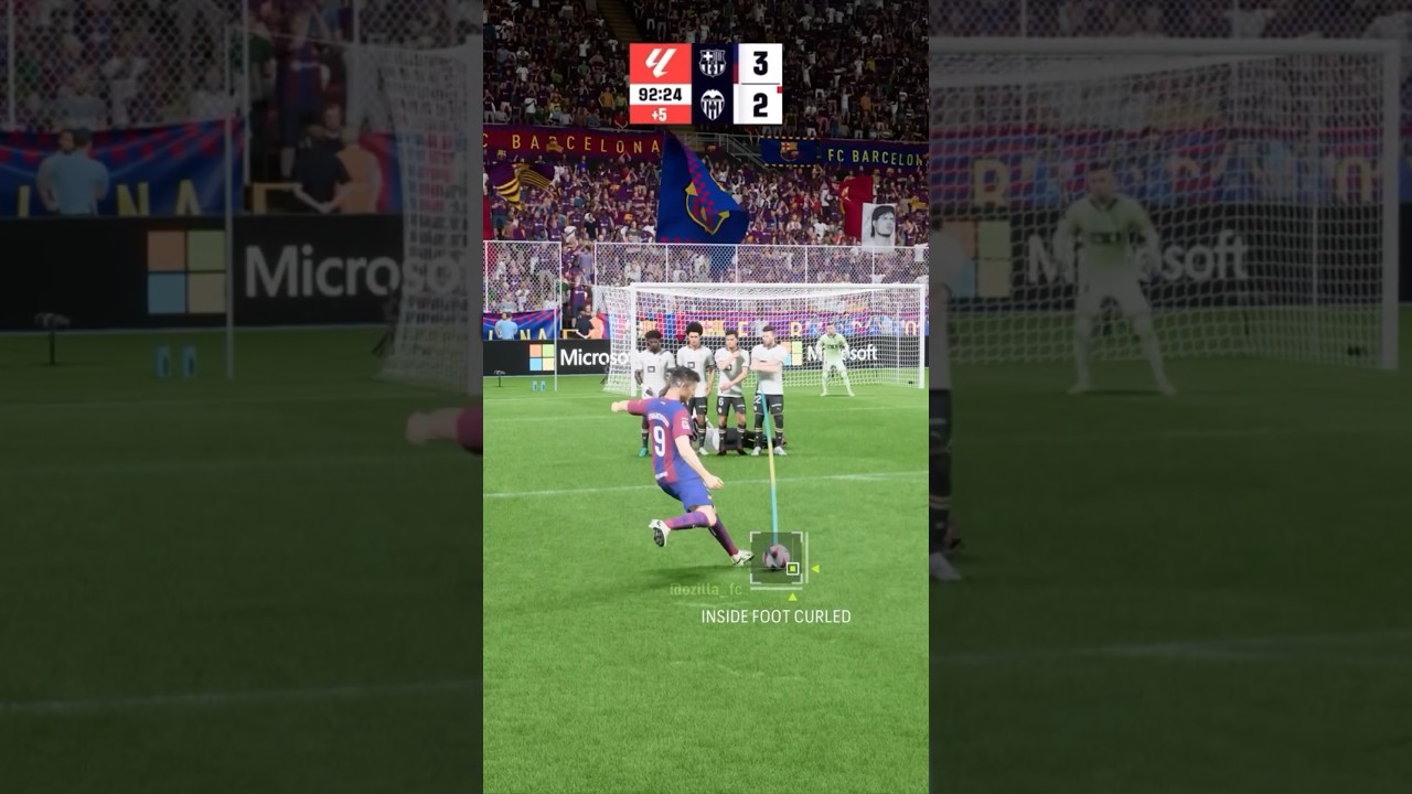 Lewandowski Hat-trick Freekick vs Valencia in FC24 💥 