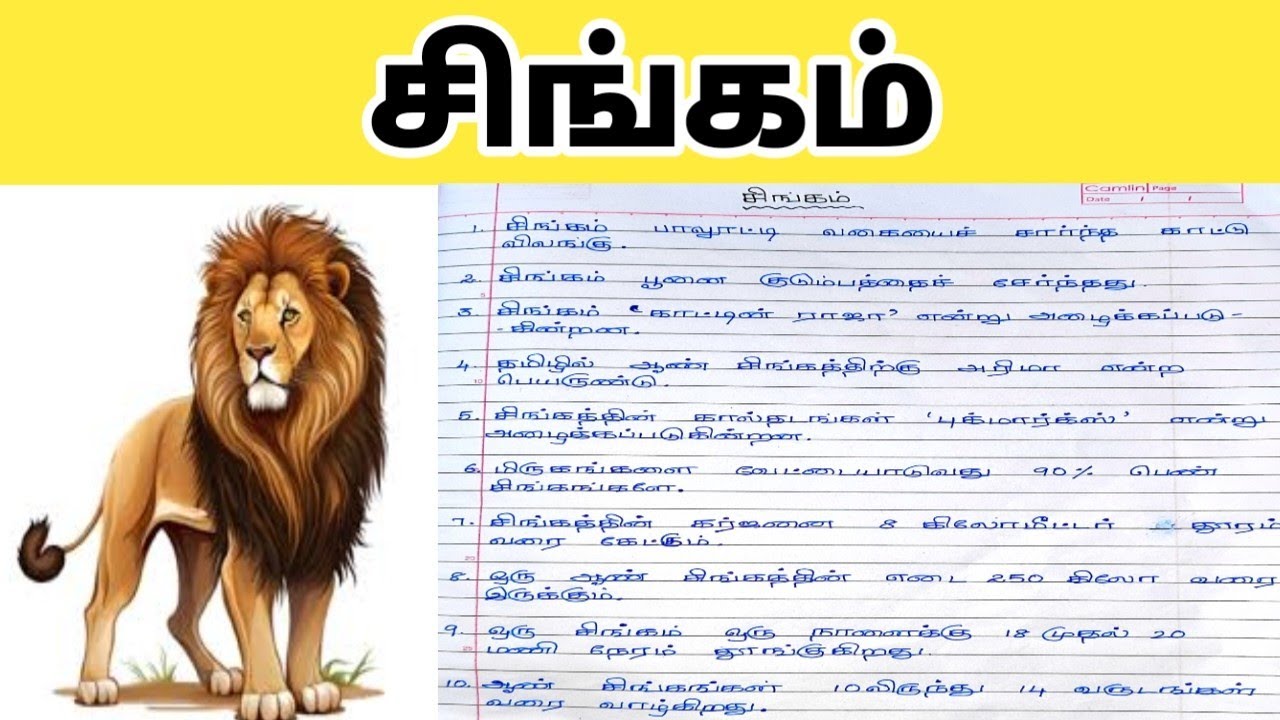 10 Lines On LION In Tamil 10 Lines On LION In Tamil