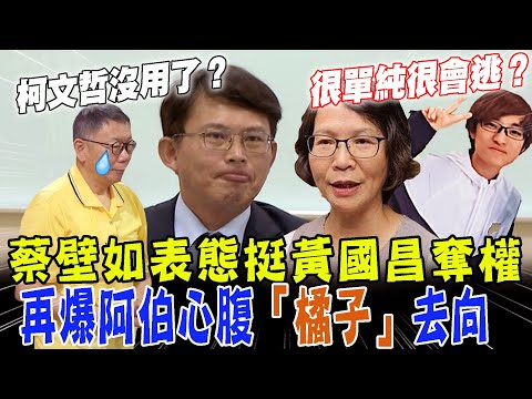 柯文哲已經沒用了？蔡壁如表態挺黃國昌代理黨主席 再爆橘子去向！【新聞大爆報】