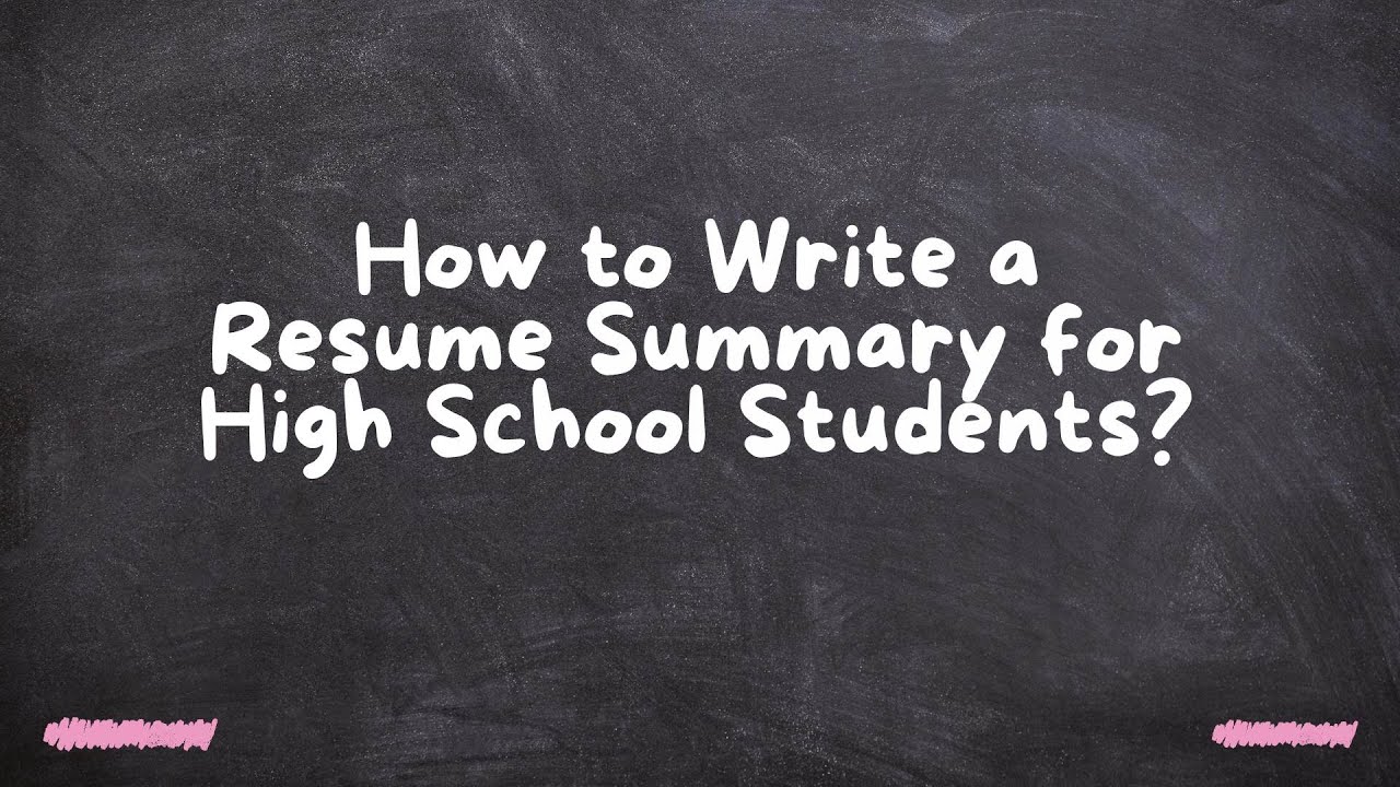 Как написать резюме для старшеклассников?