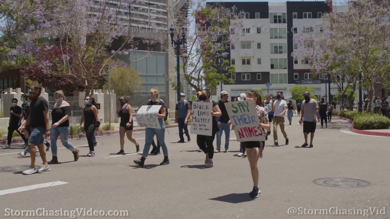 San Diego, CA Protesters Shutdown I-5 and Downtown Streets - 5/31/2020
