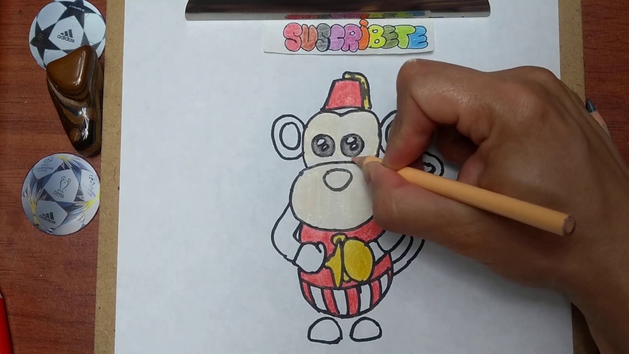 Como Dibujar Y Pintar A El Mono Juguete De Adopt Me Roblox How