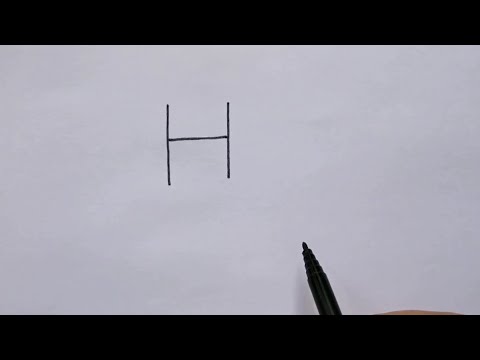 H'den Helikopter çizimi / Kolay çizimler / How to draw a helicopter from H