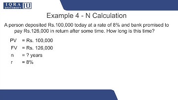 Tvm 8: Calculation of N