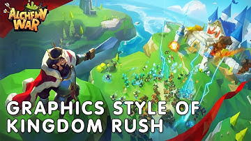 Alchemy War: Clash of Magic Gameplay. Graphics style of Kingdom Rush