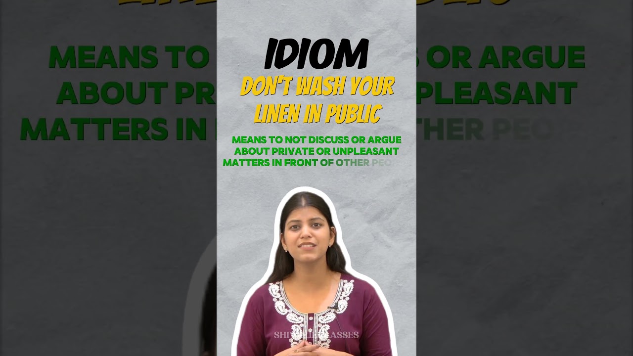 ⭐ Don’t Wash Your Dirty Linen in Public 🤐 | Meaning & Quick Example | English Idiom 