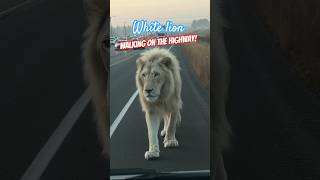 Drivers SHOCKED!! White Lion Stops Traffic!😱🙀🙊 #shorts